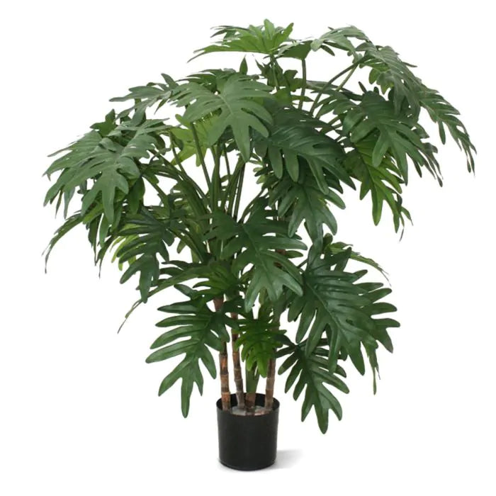 Elegant 3 Ft artificial Xanadu plant with broad, tropical leaves
