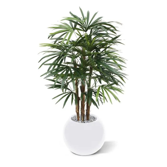 4 Ft Artificial Rhapis Palm – Premium Deluxe Fake Palm – adds a lush green touch to interiors