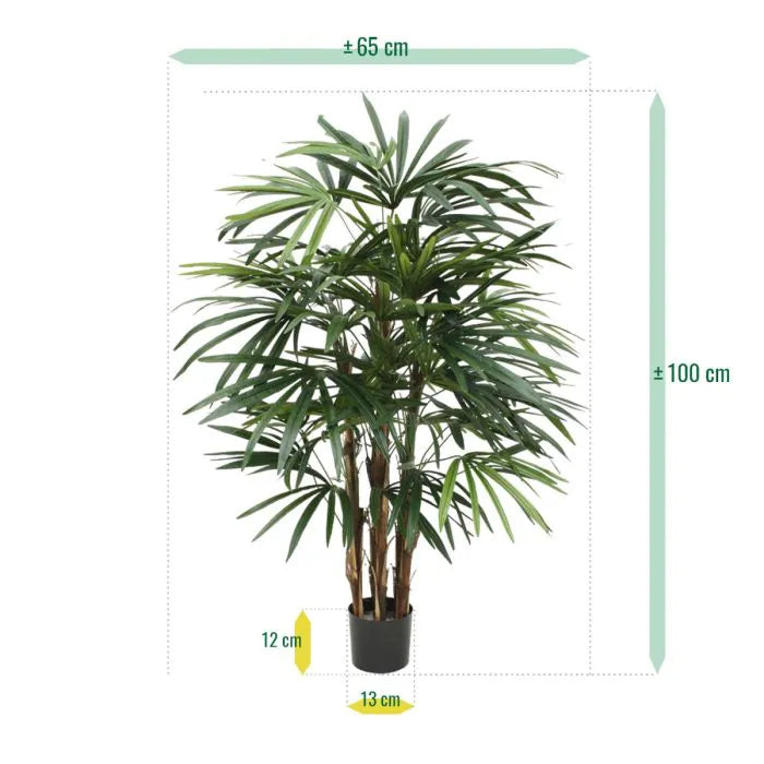 4 Ft Artificial Rhapis Palm – Premium Deluxe Fake Palm – crafted for realistic tropical vibes