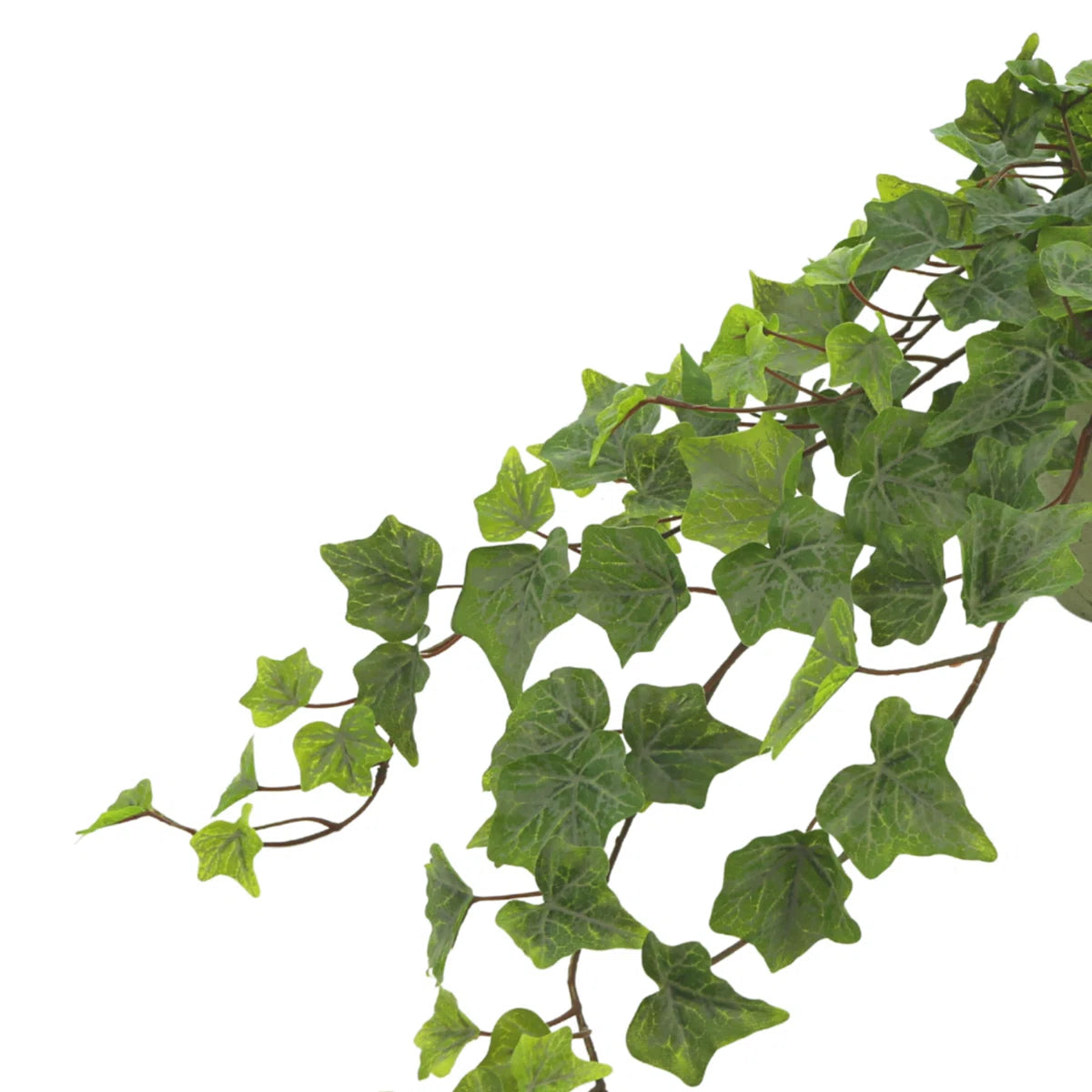 11 In. Faux Ivy Plant in Fiberstone Pot – Decorative Artificial Greenery for Home &amp; Office