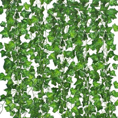 5.8 Ft Artificial Ivy Garland (Set of 12) – Lush Green Faux Hanging Vines for Wall Decor, Bedroom &amp; Party Backdrops