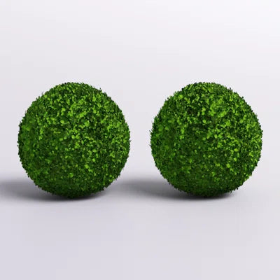 1.5 Ft Hillside Artificial Green Boxwood Ball – UV Resistant Faux Topiary for Indoor &amp; Outdoor Planters