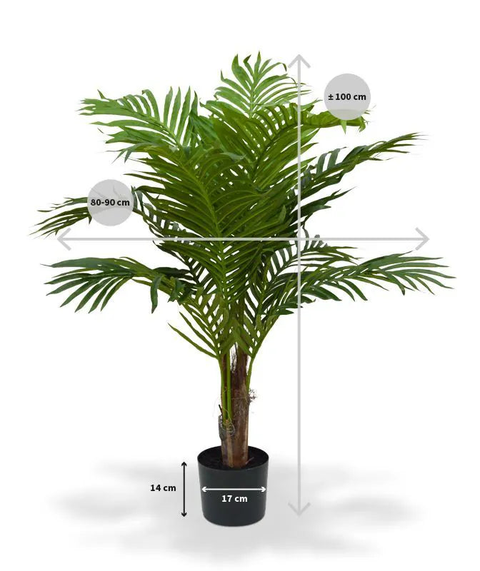 High-quality 3 Ft faux Paradise Palm plant with dense foliage
