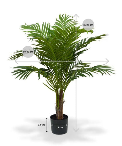 High-quality 3 Ft faux Paradise Palm plant with dense foliage
