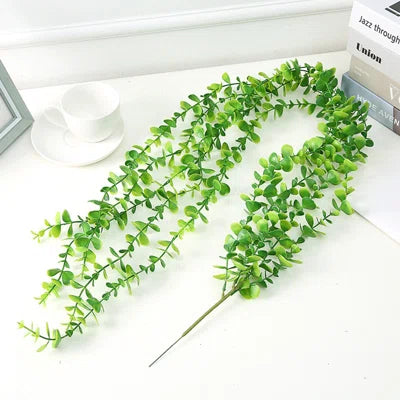 2 Ft Faux Eucalyptus Hanging Plant – Set of 4 Artificial Greenery Stems for Indoor &amp; Outdoor