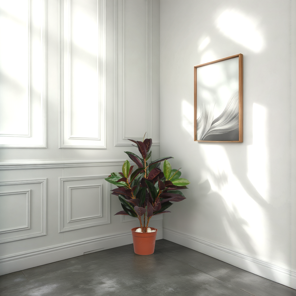 2 Ft Rubber Fig Bush Contemporary Lush Green Accent – Vibrant Decorative Plant for Home or Office