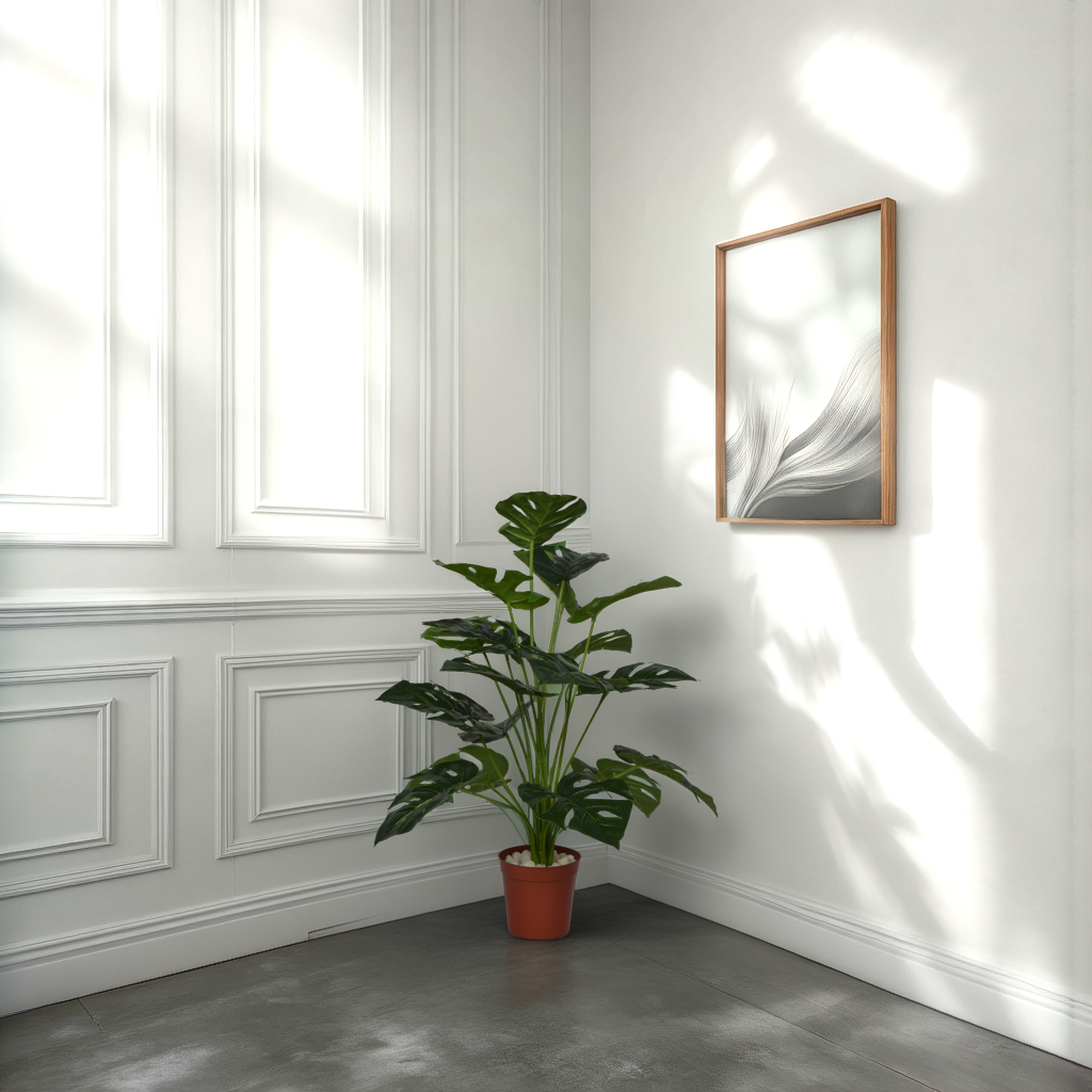 2 Ft Monstera Bush Realistic Nature-Inspired Shrub – Maintenance-Free Natural Look Accent