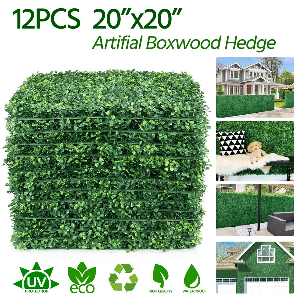 Artificial Boxwood Wall Plant 50x50 cm – Lush Greenery for Indoor &amp; Outdoor Privacy &amp; Wall Decor