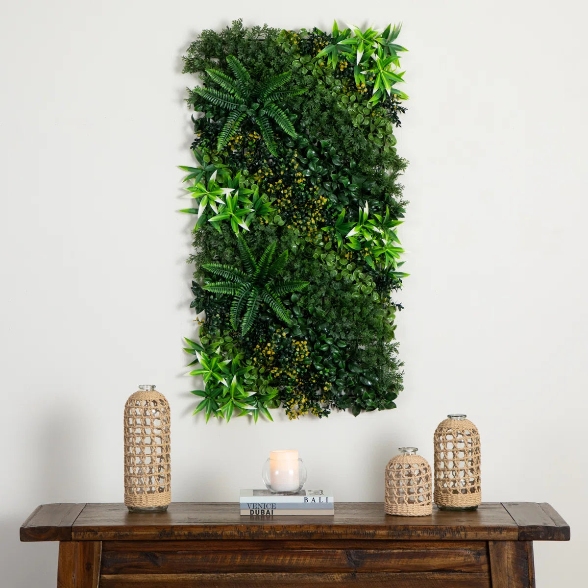 Hawaiian Islands Artificial Living Wall Panel – Tropical Faux Greenery for Indoor &amp; Outdoor Decor