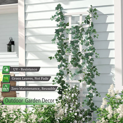 12 Ft Artificial Ivy Garland (2 Strands) – Faux Hanging Greenery Vines with Silk Leaves for Wall, Wedding, Party &amp; Home