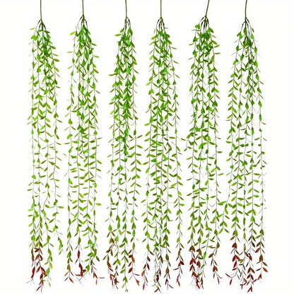 3.5 Ft Faux Eucalyptus Hanging Vines (Set of 6) – Cascading Artificial Greenery for Wall, Arch &amp; Event