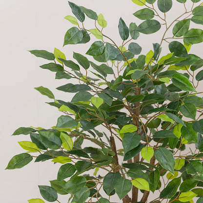 3 Ft Artificial Ficus Tree in Black Cement Plant Pot – ideal for indoor botanical themes