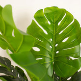 4 Ft Artificial Monstera Cheese Plant in Black Plastic Plant Pot – ideal for indoor botanical themes