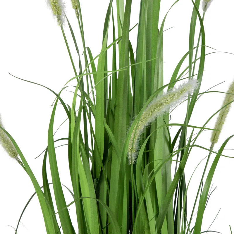 Close-up of Faux Onion Grass Plant showcasing its realistic texture