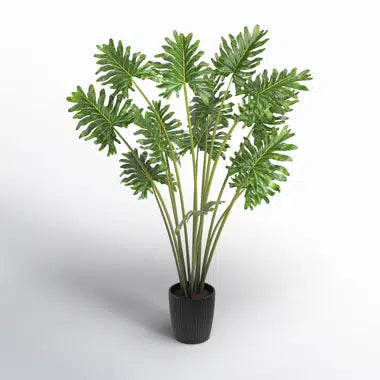 UV-resistant and waterproof faux philodendron bush, ideal for home, office, and commercial spaces.