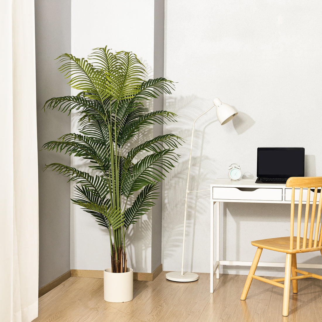 6ft Artificial Fake Palm Tree with realistic soft-touch leaves