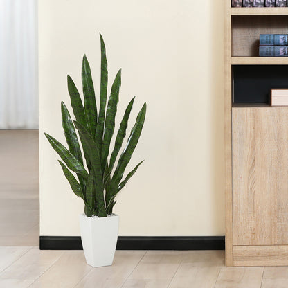 3ft Artificial Snake Plant with realistic green leaves for modern décor