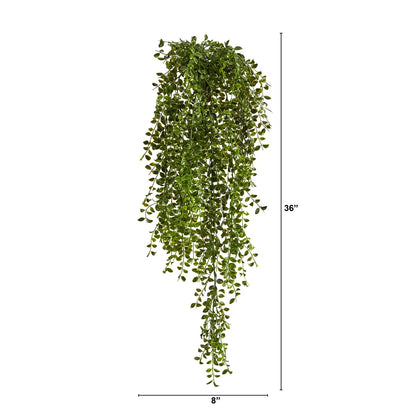 3 Ft Gleditsia Artificial Hanging Bush (Set of 2) – UV Resistant Indoor/Outdoor Faux Trailing Greenery for Wall, Shelf &amp; Planter