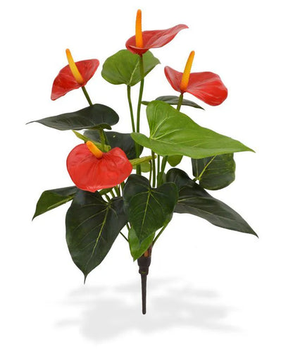 2 Ft Artificial Anthurium bush 40cm red – faux greenery with vibrant texture
