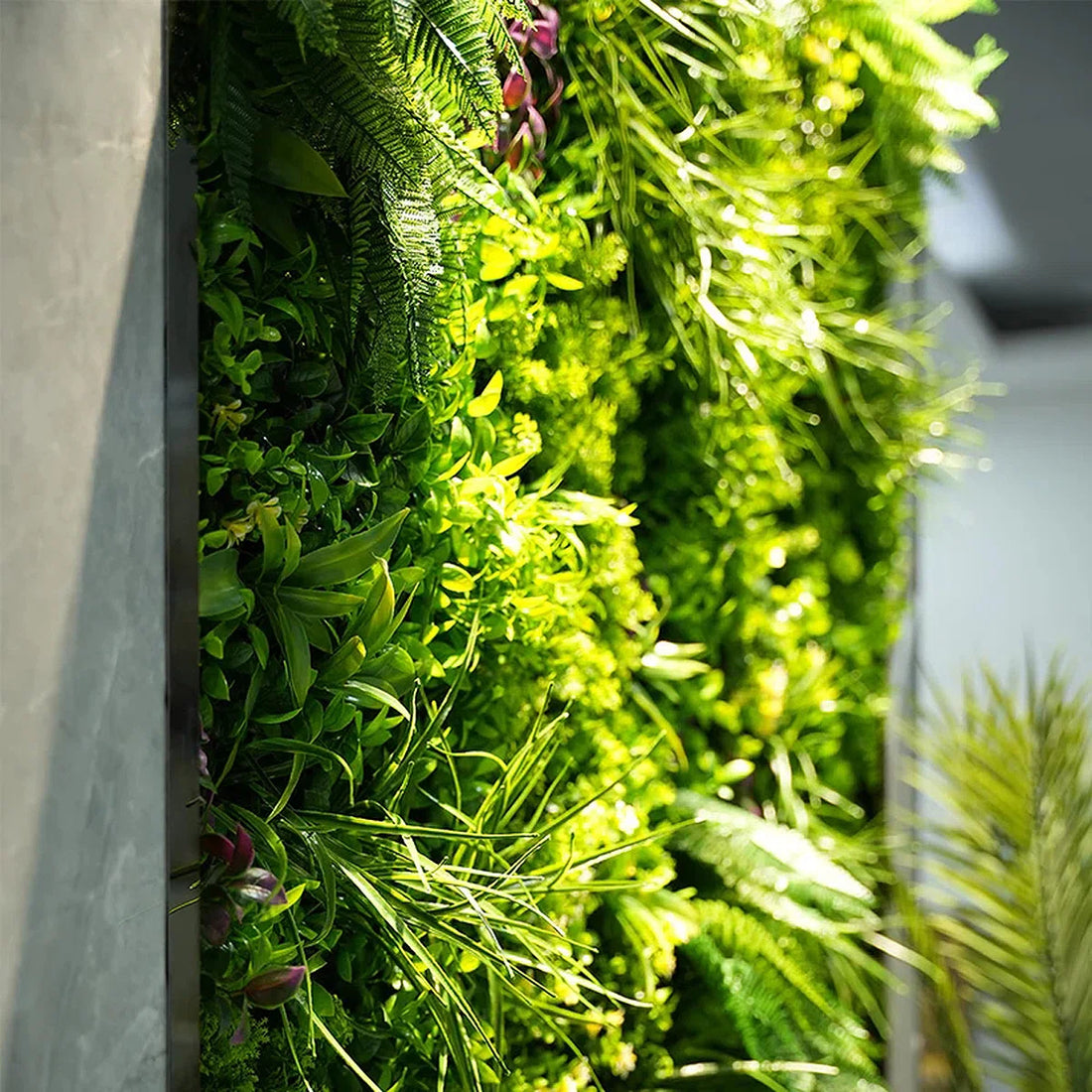 Artificial Living Wall Panel 100x100 cm – UV-Resistant Greenery for Indoor &amp; Outdoor Vertical Garden Decor