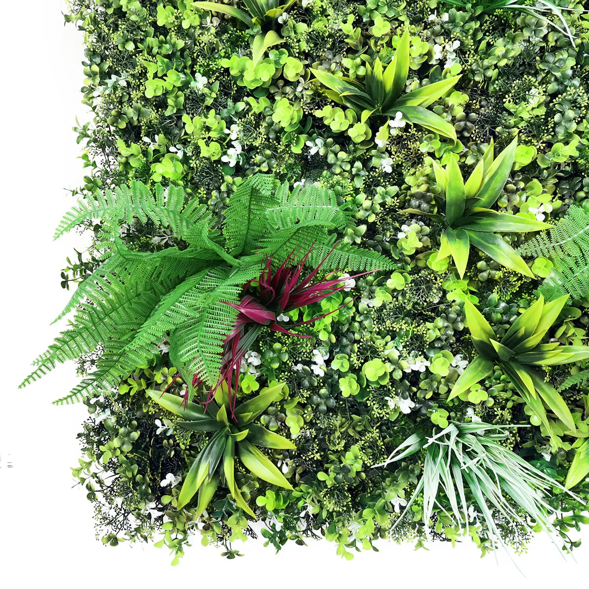 Artificial Boston Fern &amp; Yucca Grass Greenery Wall Panel – Hedge Mat Backdrop &amp; Privacy Screen for Indoor/Outdoor Decor