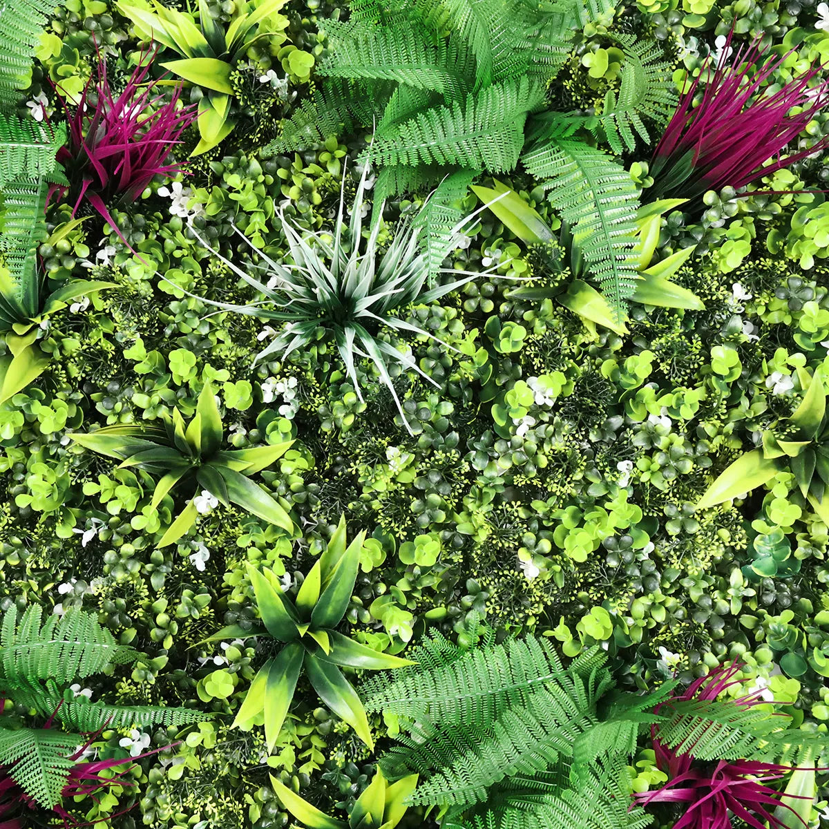 Artificial Boston Fern &amp; Yucca Grass Greenery Wall Panel – Hedge Mat Backdrop &amp; Privacy Screen for Indoor/Outdoor Decor