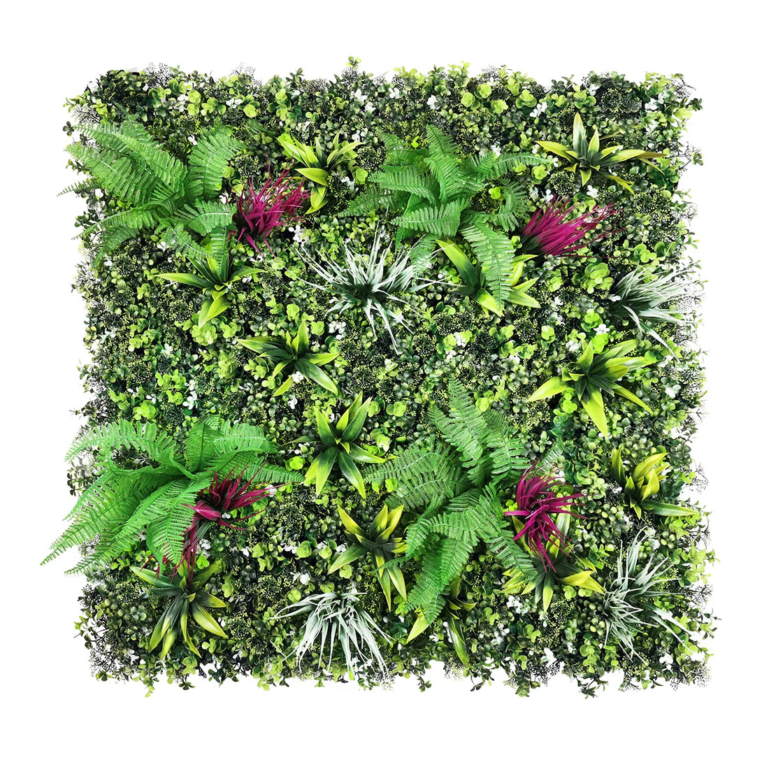 Artificial Boston Fern &amp; Yucca Grass Greenery Wall Panel – Hedge Mat Backdrop &amp; Privacy Screen for Indoor/Outdoor Decor
