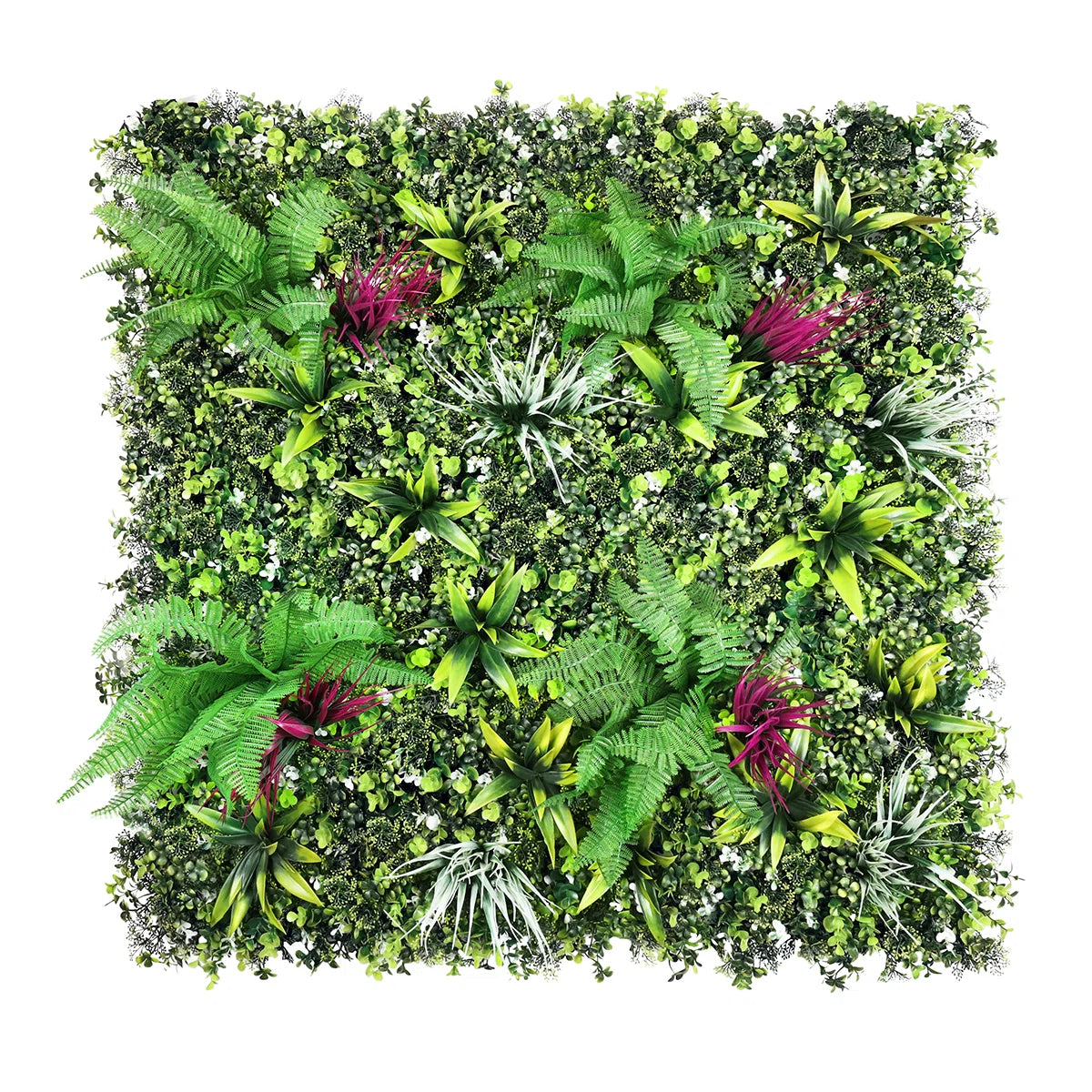 Artificial Boston Fern &amp; Yucca Grass Greenery Wall Panel – Hedge Mat Backdrop &amp; Privacy Screen for Indoor/Outdoor Decor