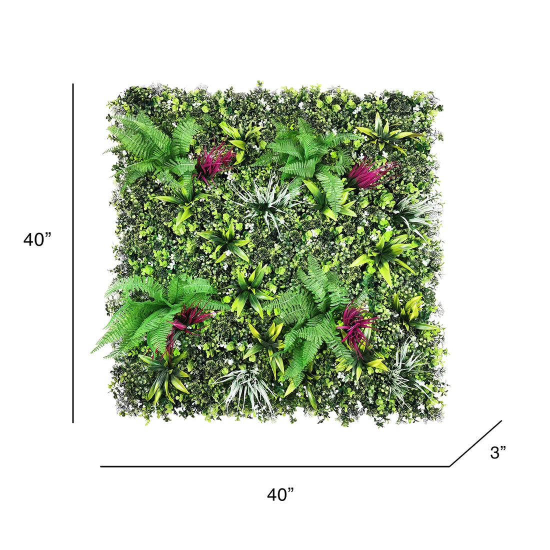 Artificial Boston Fern &amp; Yucca Grass Greenery Wall Panel – Hedge Mat Backdrop &amp; Privacy Screen for Indoor/Outdoor Decor