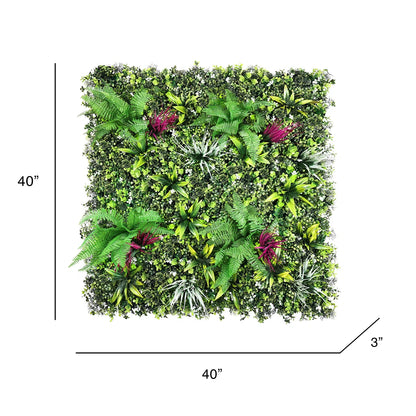 Artificial Boston Fern &amp; Yucca Grass Greenery Wall Panel – Hedge Mat Backdrop &amp; Privacy Screen for Indoor/Outdoor Decor