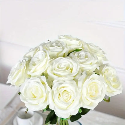 Bouquet of white roses on a light background