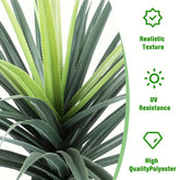 Tall Faux Snake Plant with Stiff, Upright Green Leaves