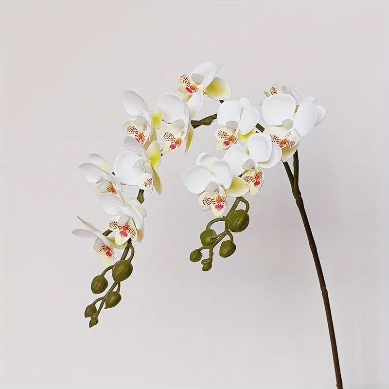 White Artificial Butterfly Orchids – Lifelike Faux Floral Stems for Home, Office &amp; Event Decoration
