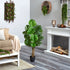 Lifelike 4ft artificial monstera tree with large soft-touch green leaves, perfect for home and office décor