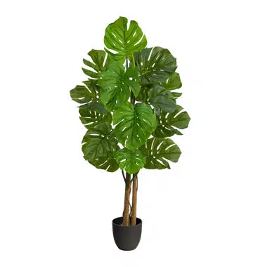 4ft faux monstera tree crafted from soft-touch fabric, offering a natural and maintenance-free look