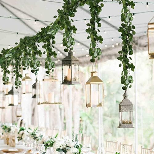 6 Ft (12-Pack) Artificial Hanging Vines – Faux Silk Green Leaf Garland for Wall, Garden &amp; Party