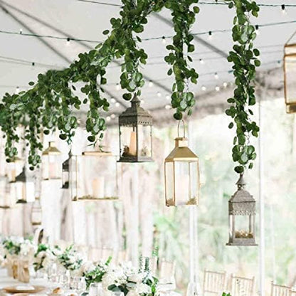 6 Ft (12-Pack) Artificial Hanging Vines – Faux Silk Green Leaf Garland for Wall, Garden &amp; Party