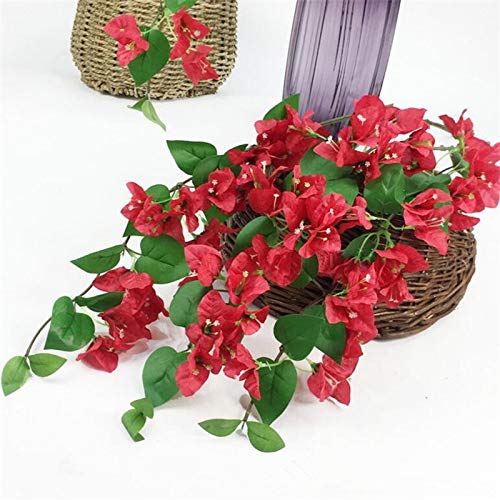 Artificial Red Bougainvillea Flower Stem – Small Faux Branch for Home, Garden &amp; Event Decoration