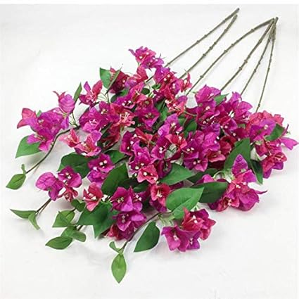 Artificial Magenta Bougainvillea Flower Stems – Lifelike Faux Branches for Home, Garden &amp; Event Decor
