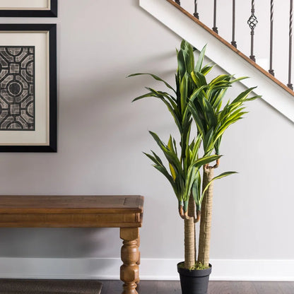 Lifelike Faux Dracaena Plant – 4ft Artificial Greenery