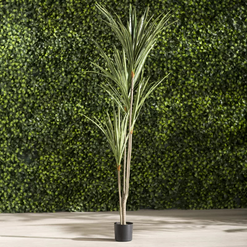 Realistic Faux Foliage Dracaena Tree with lush green leaves 
