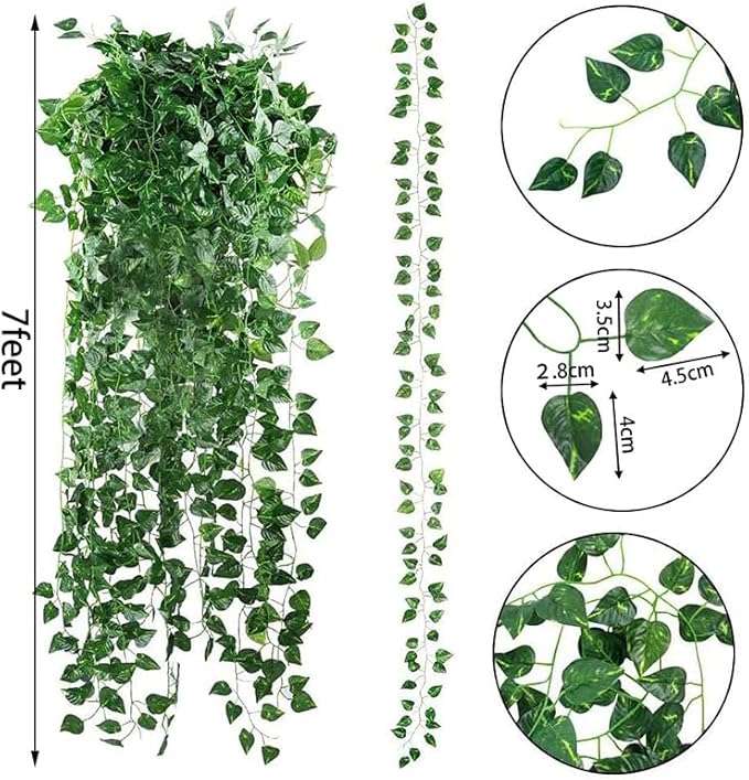 Artificial Ivy Garland – 144 Ft (24- pack)Greenery Vines for Wall, Bedroom, Wedding &amp; Jungle Theme Party