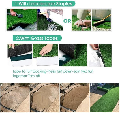 35mm Artificial Grass Turf – 4FT x 6.5FT Customizable Synthetic Grass Rug with Drainage for Indoor &amp; Outdoor Use, Fake Lawn Carpet for Pets, Garden, Patio &amp; Balcony