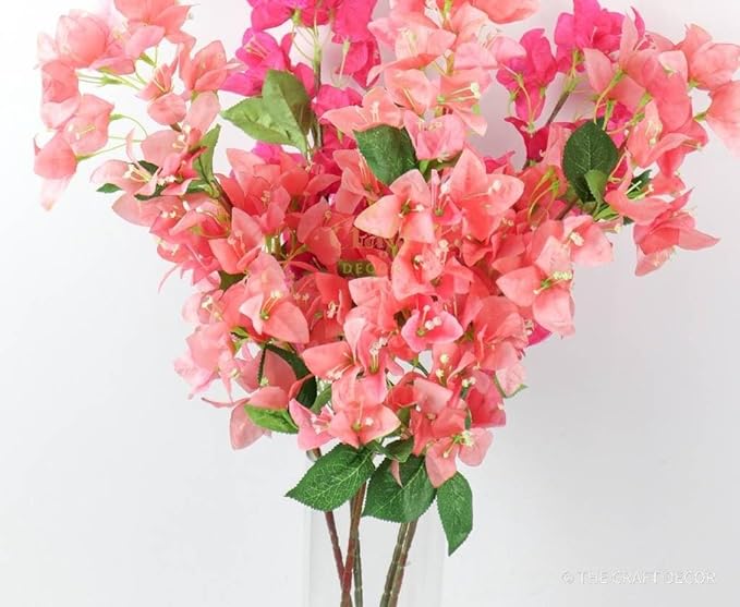 Artificial Pink Bougainvillea Flower Stems – Lifelike Faux Branches for Home, Garden &amp; Event Decor