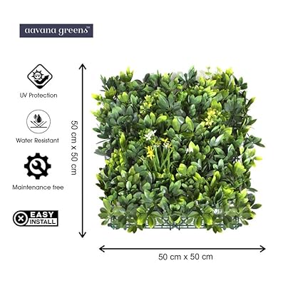 Artificial Wall Grass Panel – 50x50x5 cm Vertical Garden for Home &amp; Office Décor | 100% UV-Protected for Indoor &amp; Outdoor Use