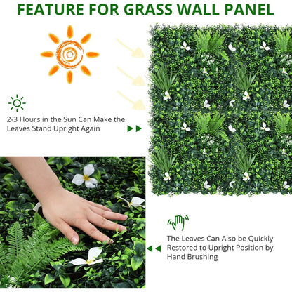 Grass Wall Panels – 20x20 inch Artificial Hedge Wall Panels for Indoor &amp; Outdoor Greenery Decor