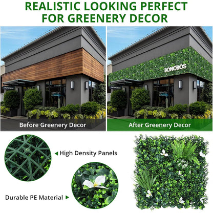 Grass Wall Panels – 20x20 inch Artificial Hedge Wall Panels for Indoor &amp; Outdoor Greenery Decor