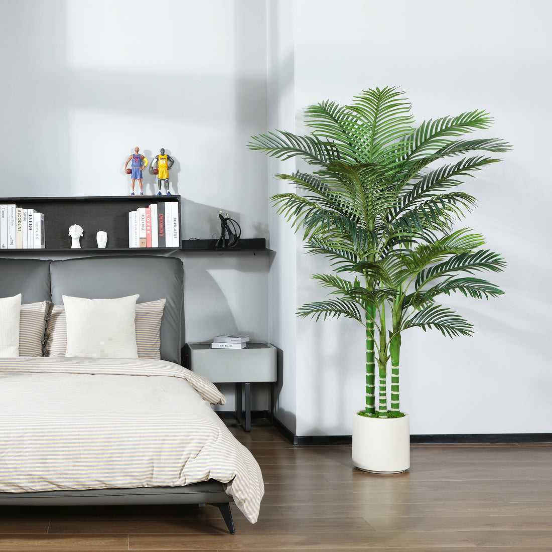 6ft Artificial Golden Cane Palm Tree with realistic green foliage