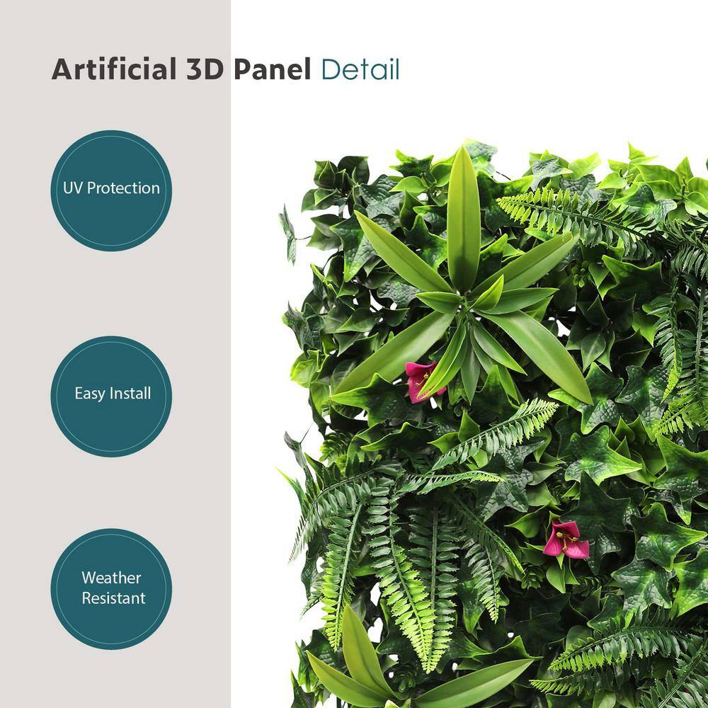 50x50 cm Artificial Ivy Boxwood Hedge Panel – 1pc Faux Privacy Fence for Garden, Backyard &amp; Outdoor Wall Décor