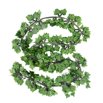 5.8 Ft Artificial Ivy Garland (Set of 12) – Lush Green Faux Hanging Vines for Wall Decor, Bedroom &amp; Party Backdrops